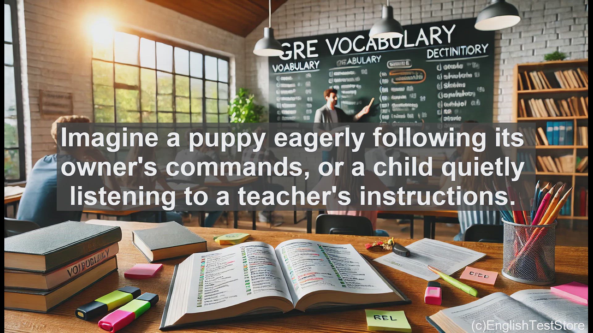 'Video thumbnail for GRE Vocabulary Lesson: Mastering the Meaning of 'Docile''