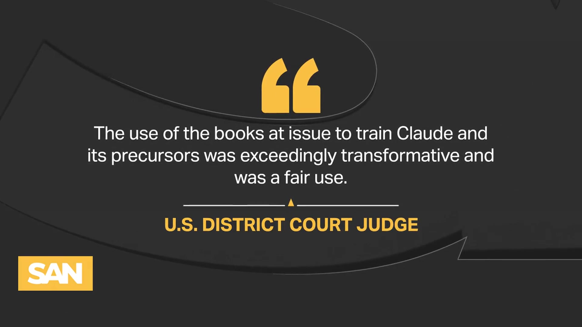 'Video thumbnail for AI company wins fair use challenge over authors'