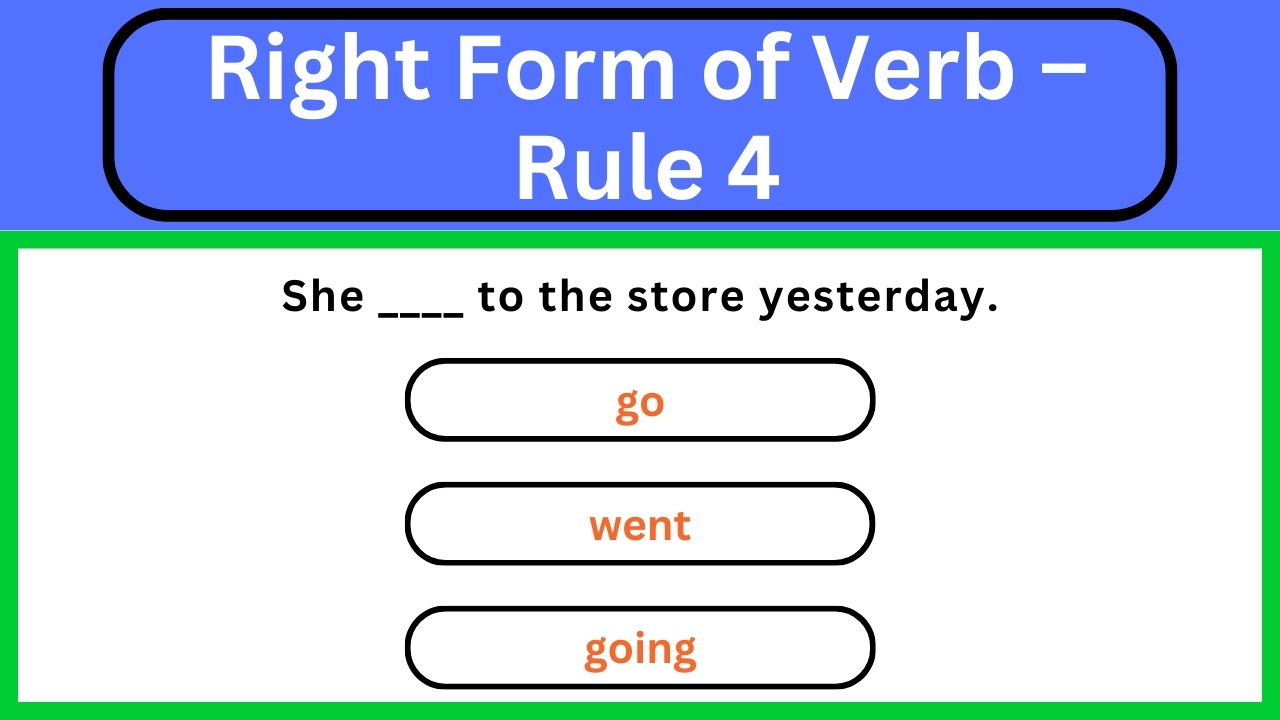 Video thumbnail for English Grammar Practice ||  Right Form of Verb – Rule 4 || English Grammar Test