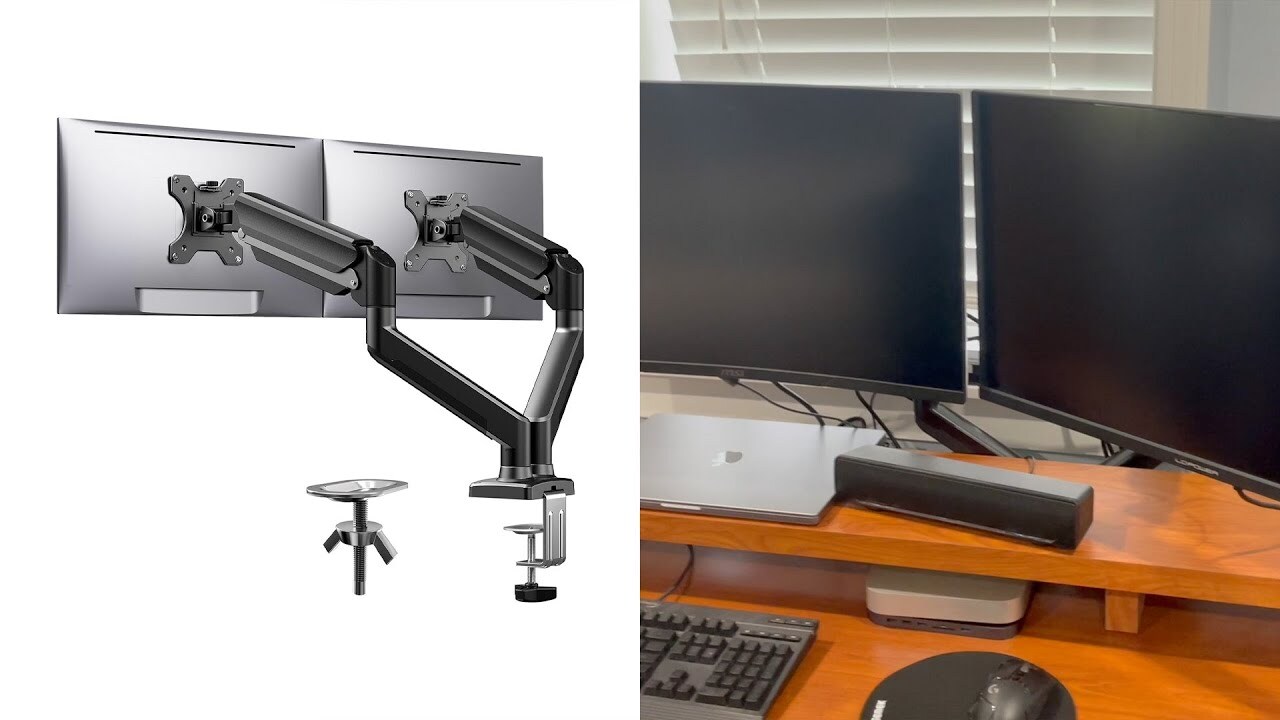 'Video thumbnail for ErGear Dual Monitor Mount Setup Review'