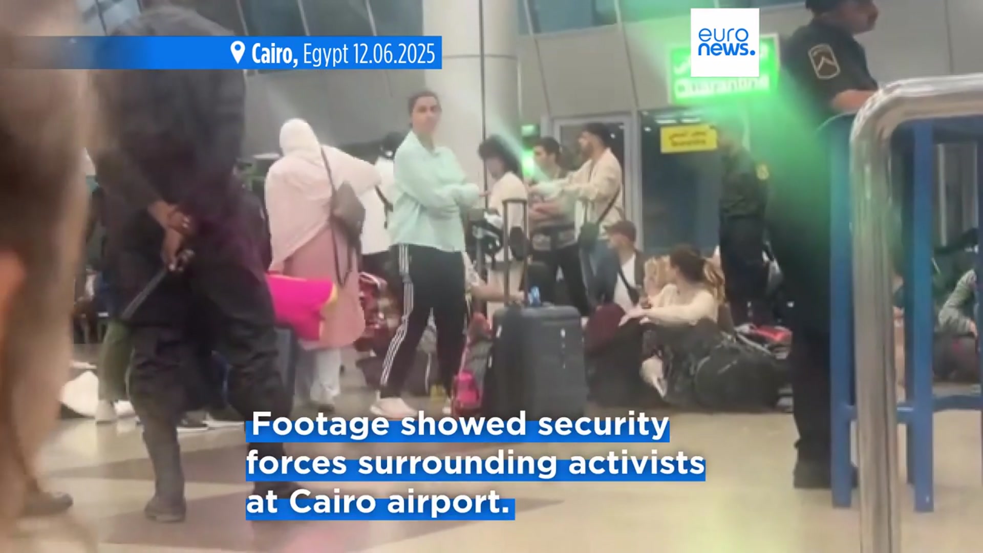 'Video thumbnail for Egypt blocks activists from march to Gaza to draw attention to humanitarian crisis'