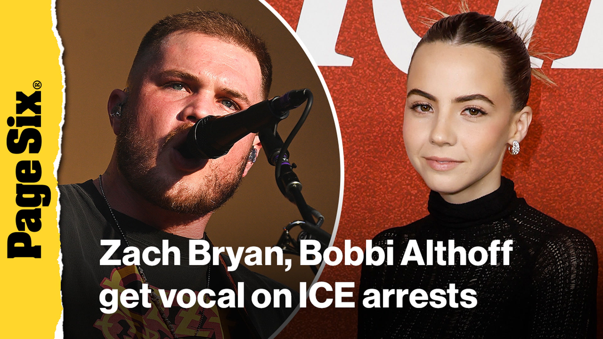 Video thumbnail for Singer Zach Bryan and podcaster Bobbi Althoff get vocal on ICE arrests