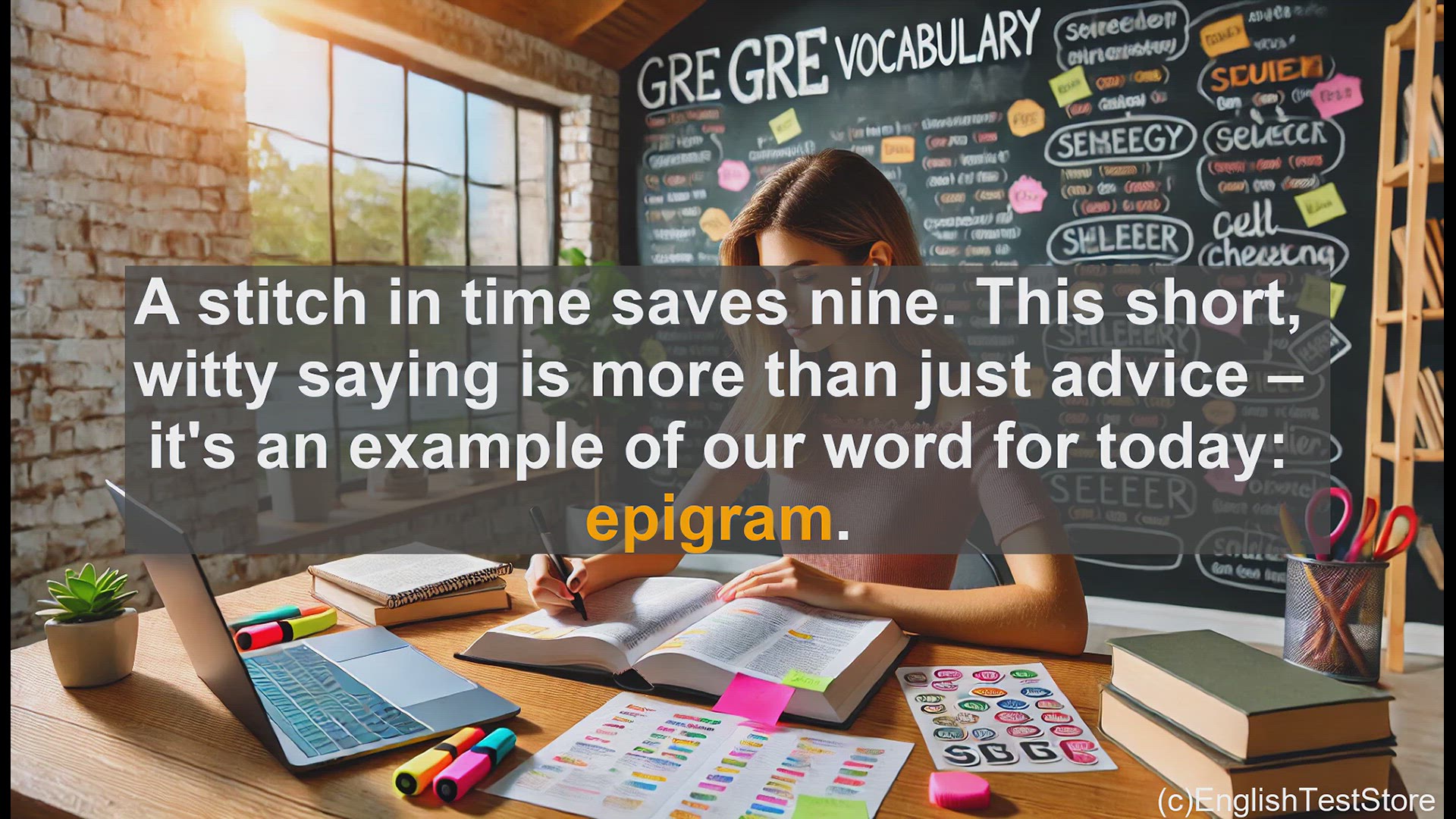'Video thumbnail for GRE Vocabulary Lesson: The Art of the Epigram - Mastering Concise, Witty Statements'