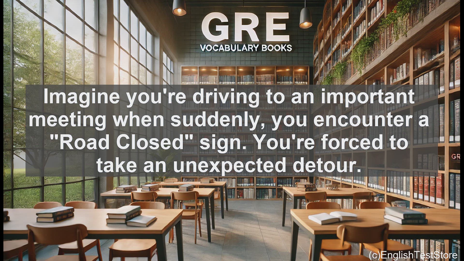 'Video thumbnail for GRE Vocabulary Lesson: Navigating Unexpected Diversions - A Driving Lesson'