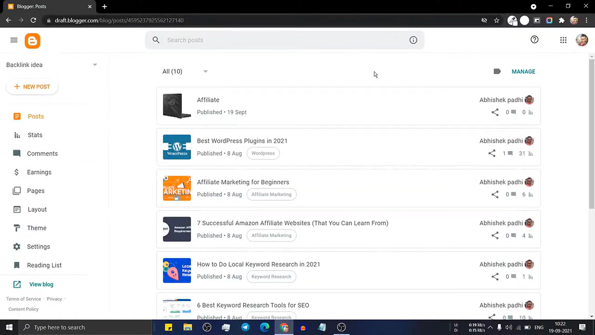 'Video thumbnail for How to backup posts & Pages in Blogger _ Transfer or Recover deleted Blog posts'