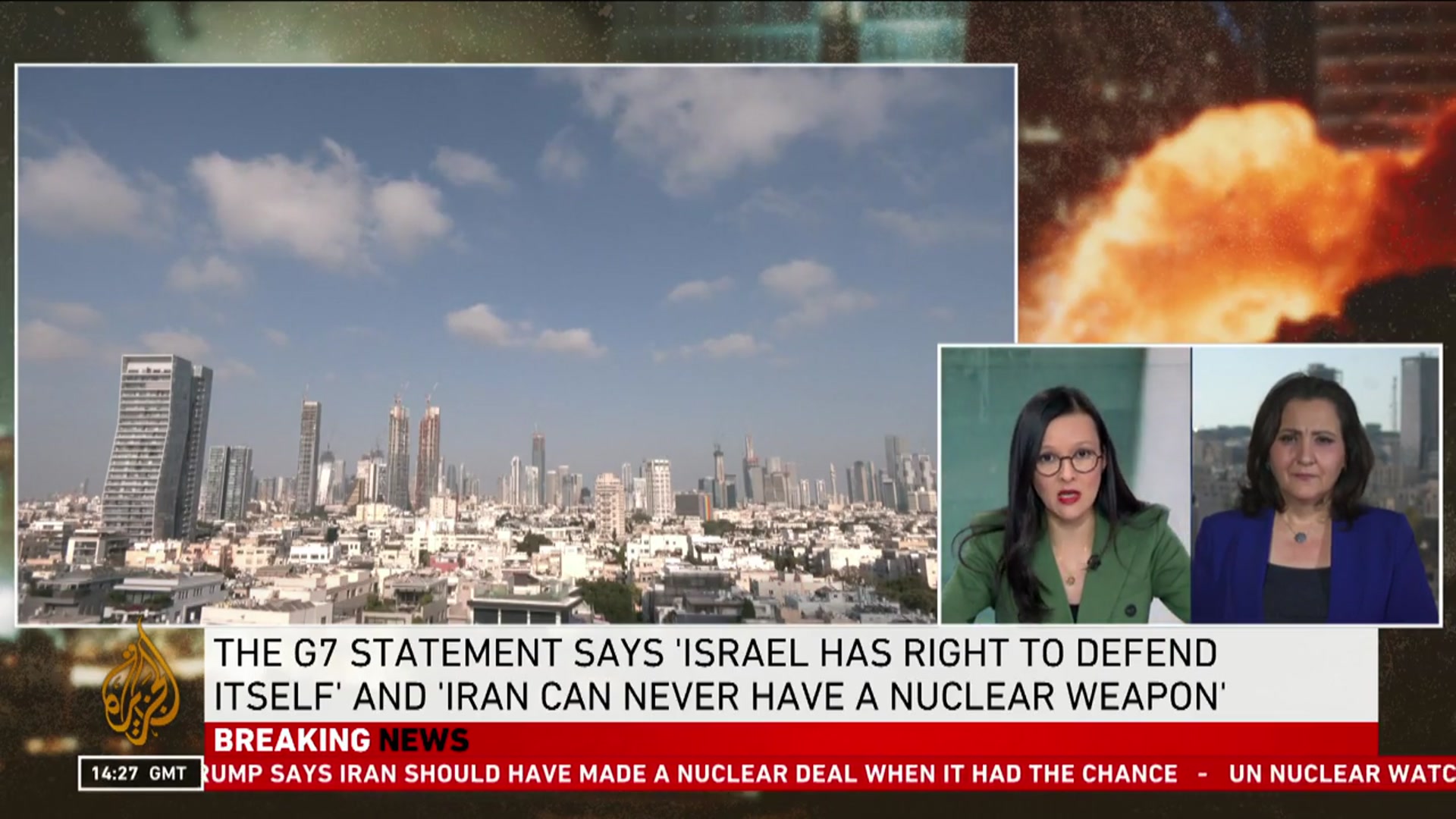 'Video thumbnail for New missiles launched from Iran spotted over Tel Aviv, occupied West Bank'