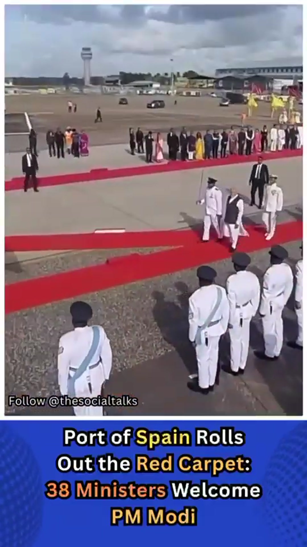 'Video thumbnail for Port of Spain Rolls Out the Red Carpet: 38 Ministers Welcome PM Modi'