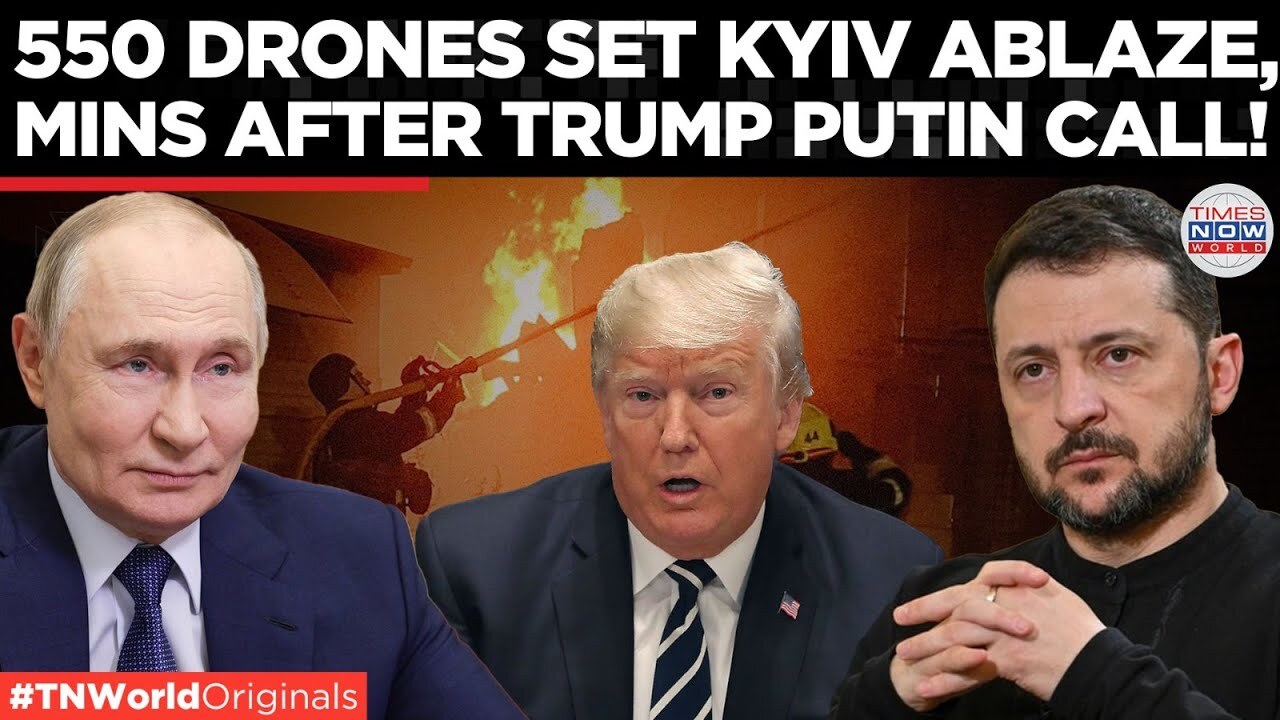 'Video thumbnail for Russia Unleashes Biggest Drone Attack, Trump ‘Very Disappointed’ on Ukraine | Times Now World'