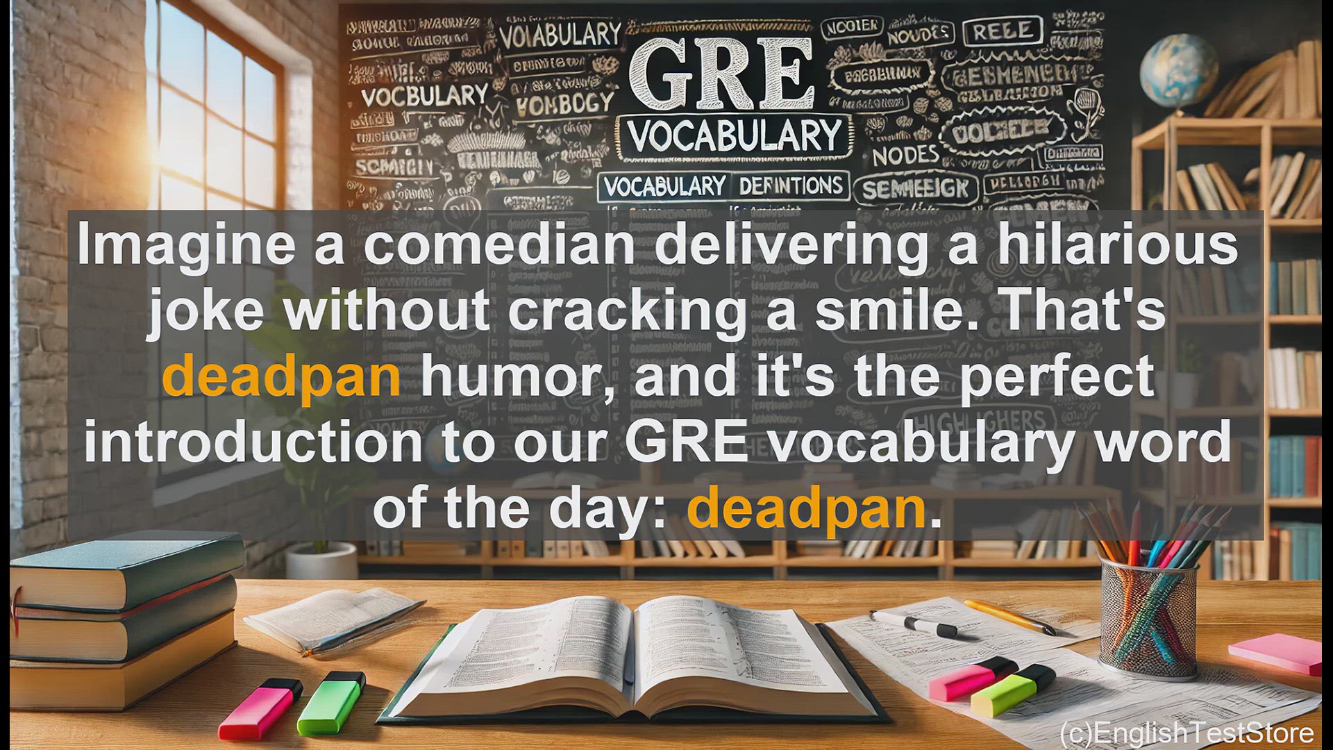 'Video thumbnail for GRE Vocabulary Lesson: Deadpan Humor - The Art of Expressionless Comedy'