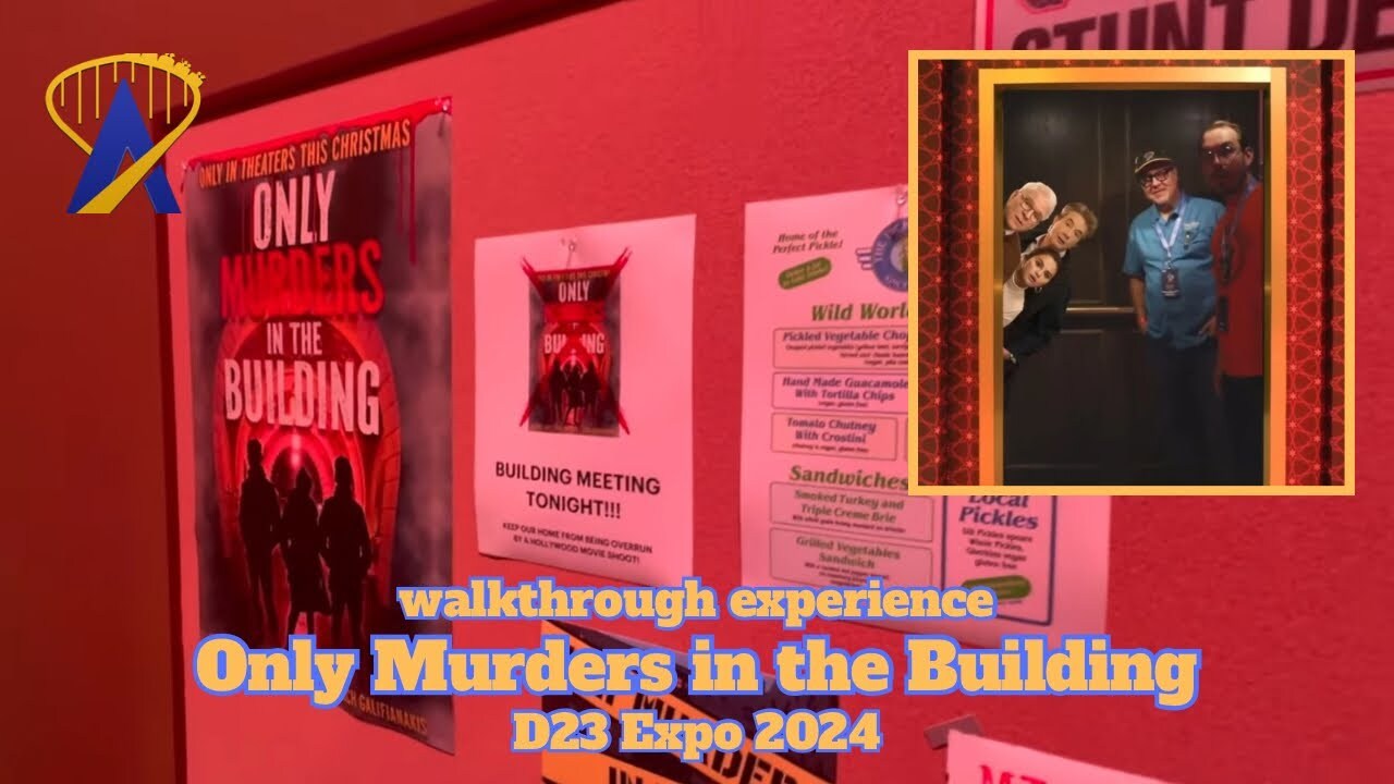 'Video thumbnail for Only Murders in the Building Walkthrough Experience at D23 2024'