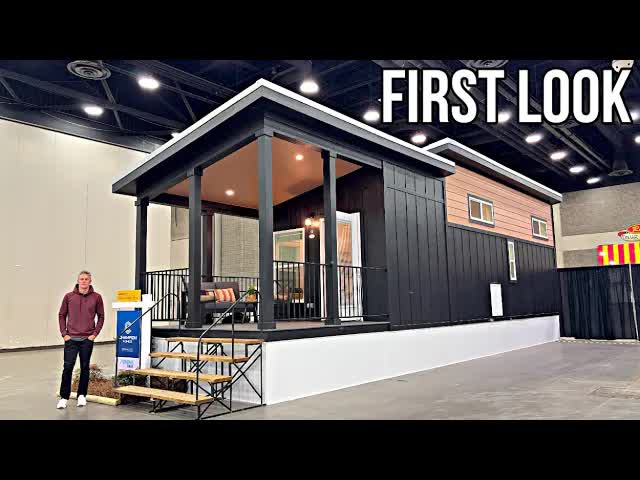 'Video thumbnail for kerry tarnow: cottage prefab home tour! champion homes park model, loft & more'