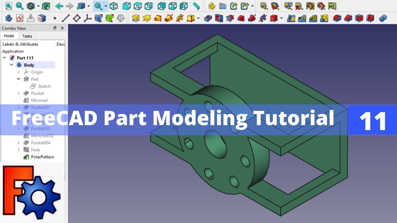 'Video thumbnail for FreeCAD Part Modeling Tutorial 11| FreeCAD Tutorial | FreeCAD Beginner Tutorial | Mechnexus |'