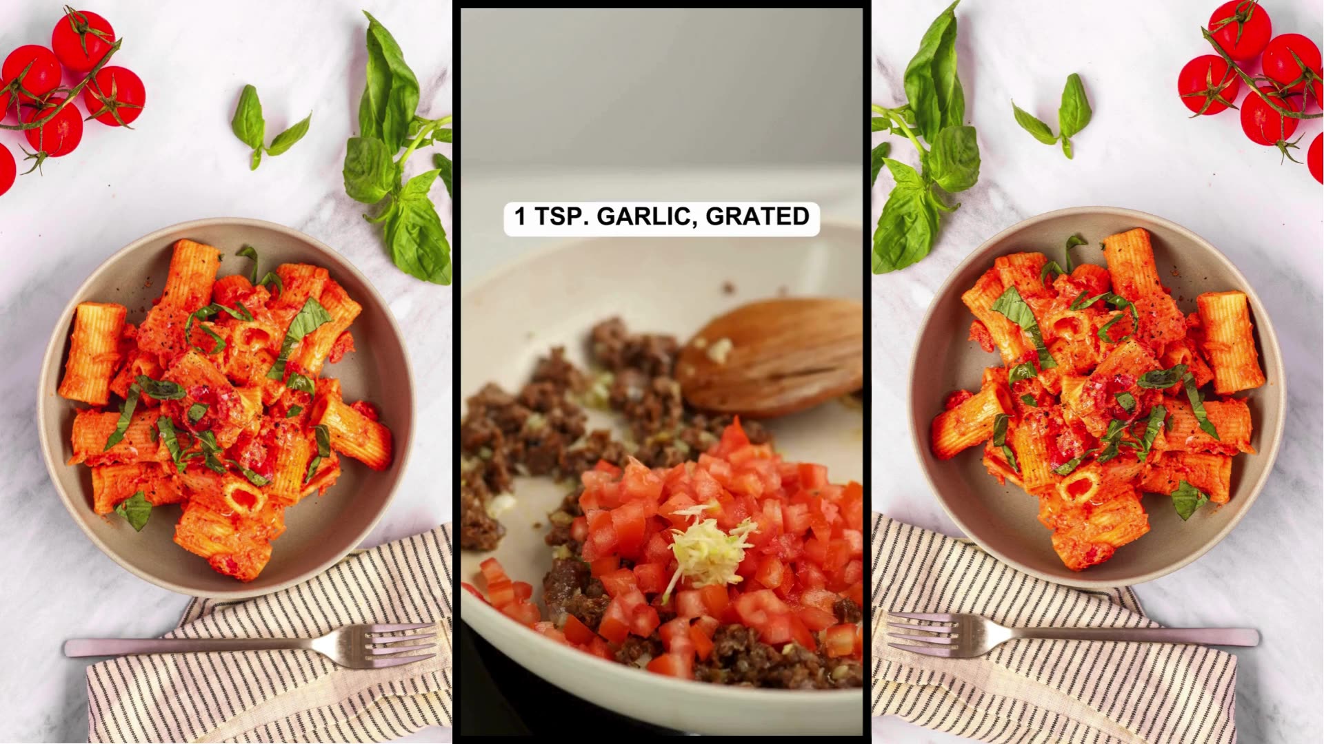 Video thumbnail for ✨ Ground Seitan & Peas Bolognese