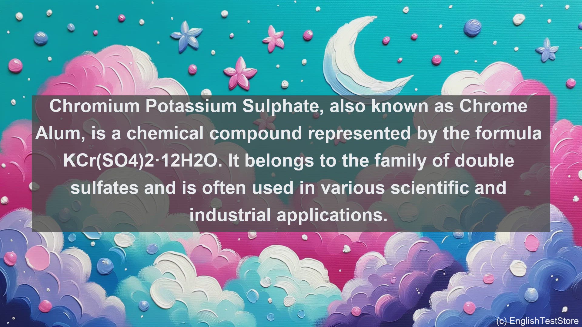 'Video thumbnail for Chromium potassium sulphate in science  definition and examples'