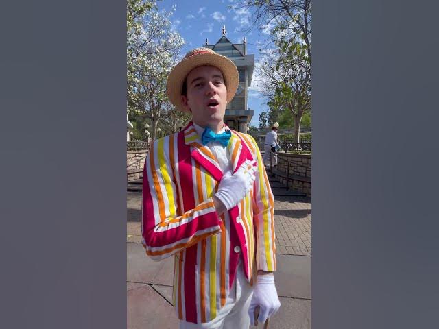 'Video thumbnail for Mary Poppins Bert at Disneyland 🐧 #disney #disneyland #marypoppins #london #fantasyland #shorts'