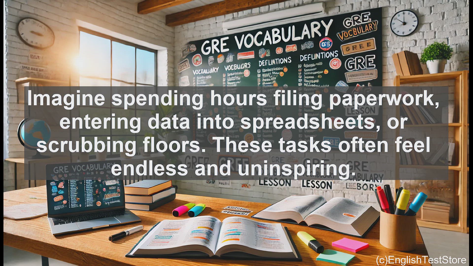 'Video thumbnail for GRE Vocabulary Lesson: Exploring the Meaning of Drudgery - Tedious and Uninspiring Work'