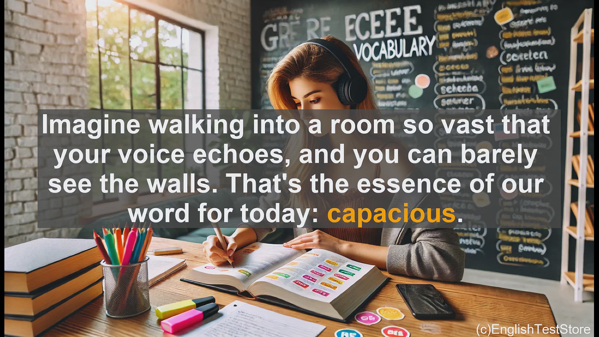 'Video thumbnail for GRE Vocabulary Lesson: Capacious - Exploring the Depths of Spaciousness'