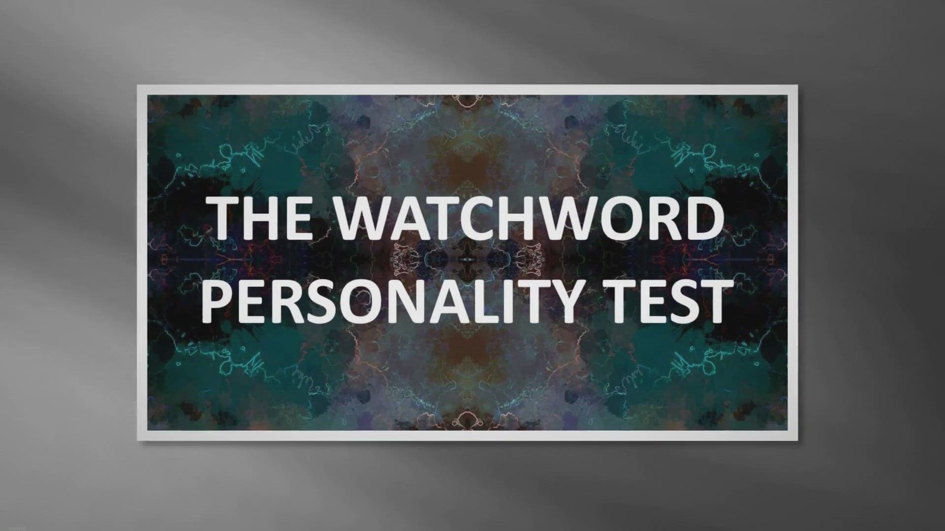 Video thumbnail for The Watchword Personality Test
