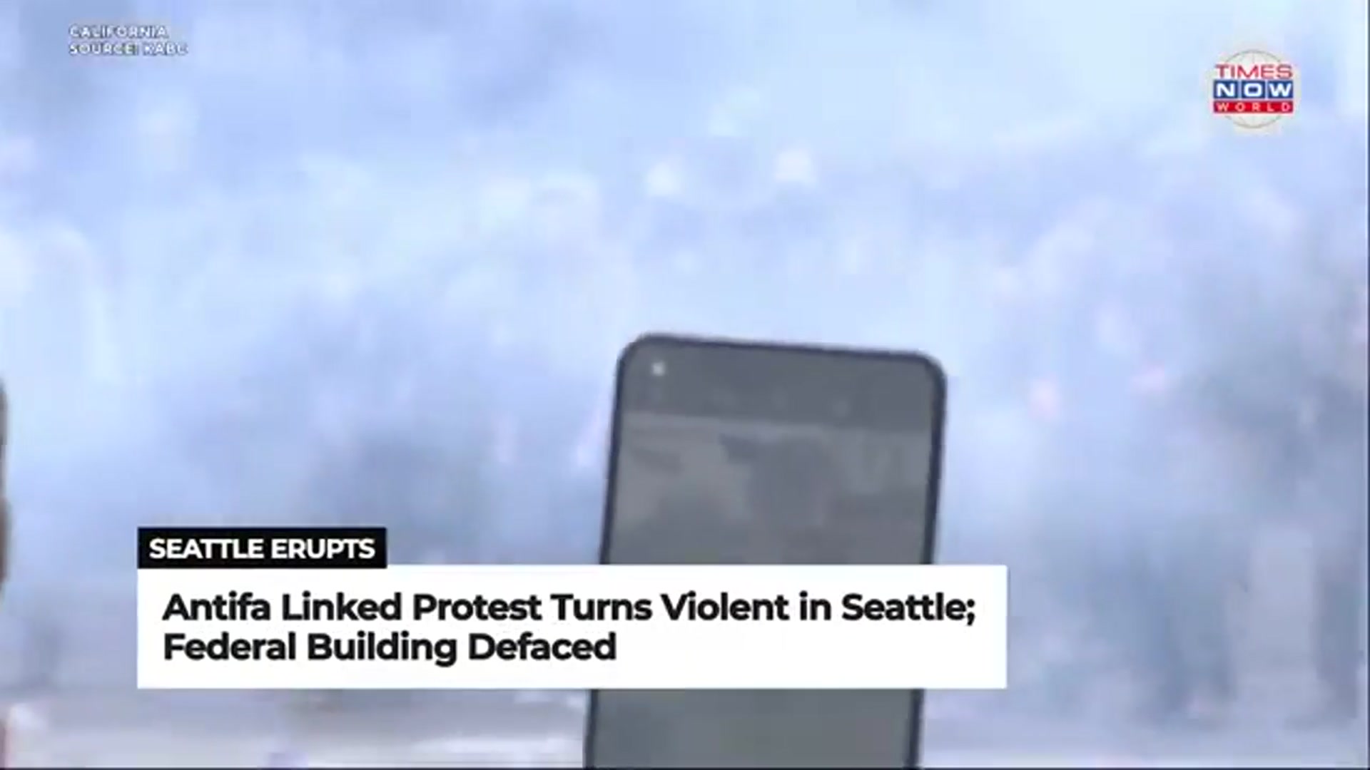 'Video thumbnail for Chaos in Seattle as Police Clash with Protesters Over ICE Raids'