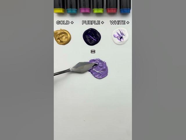 Video thumbnail for Color mixing recipe | Gold purple and white paint mixing | ASMR #paintmixing #colormixing  #asmr
