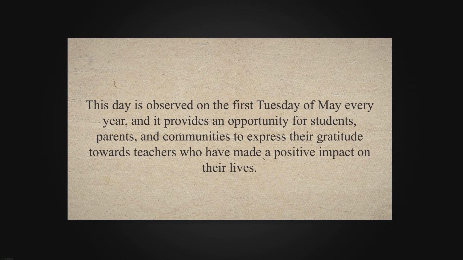 Video thumbnail for Appreciating the Appreciators: A Sociological Analysis of National Teachers Appreciation Day