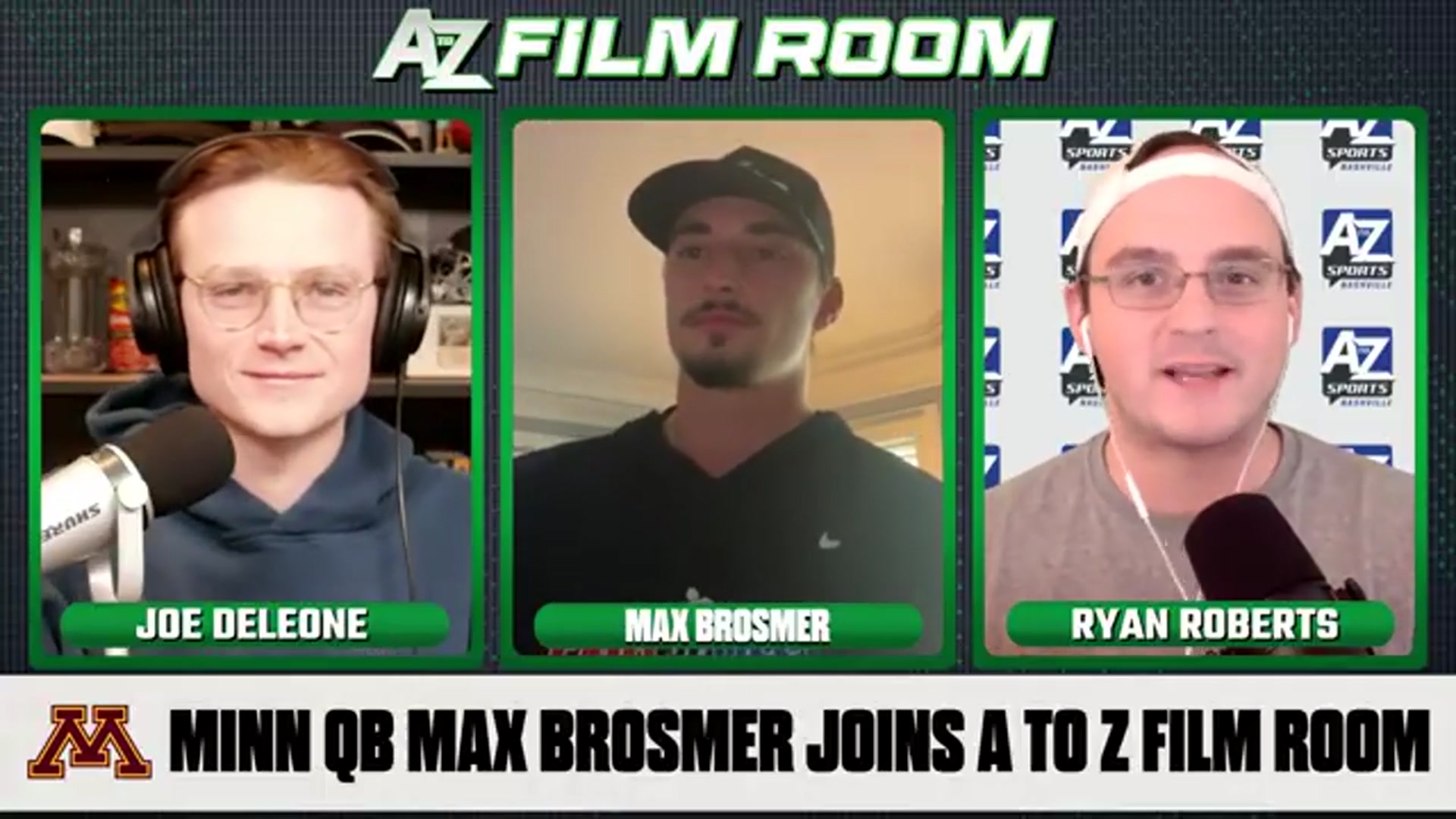 'Video thumbnail for a to z sports film room: max brosmer, minnesota vikings qb, on 2025 nfl draft, college football & transfer portal'
