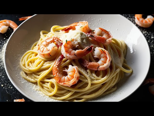 'Video thumbnail for Creamy Parmesan Garlic Shrimp Pasta: A Luxurious Dinner in Minutes'
