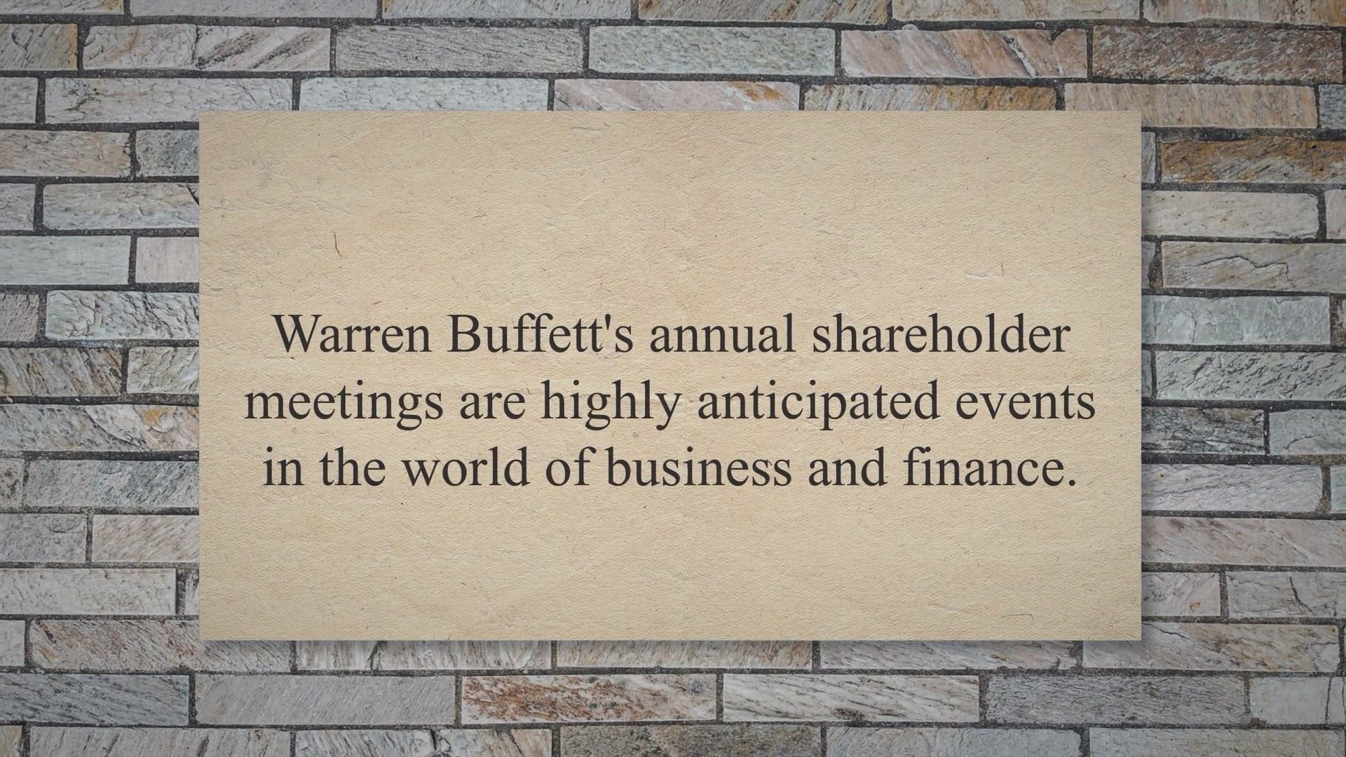 'Video thumbnail for Warren Buffett's Annual Shareholder Meetings:'