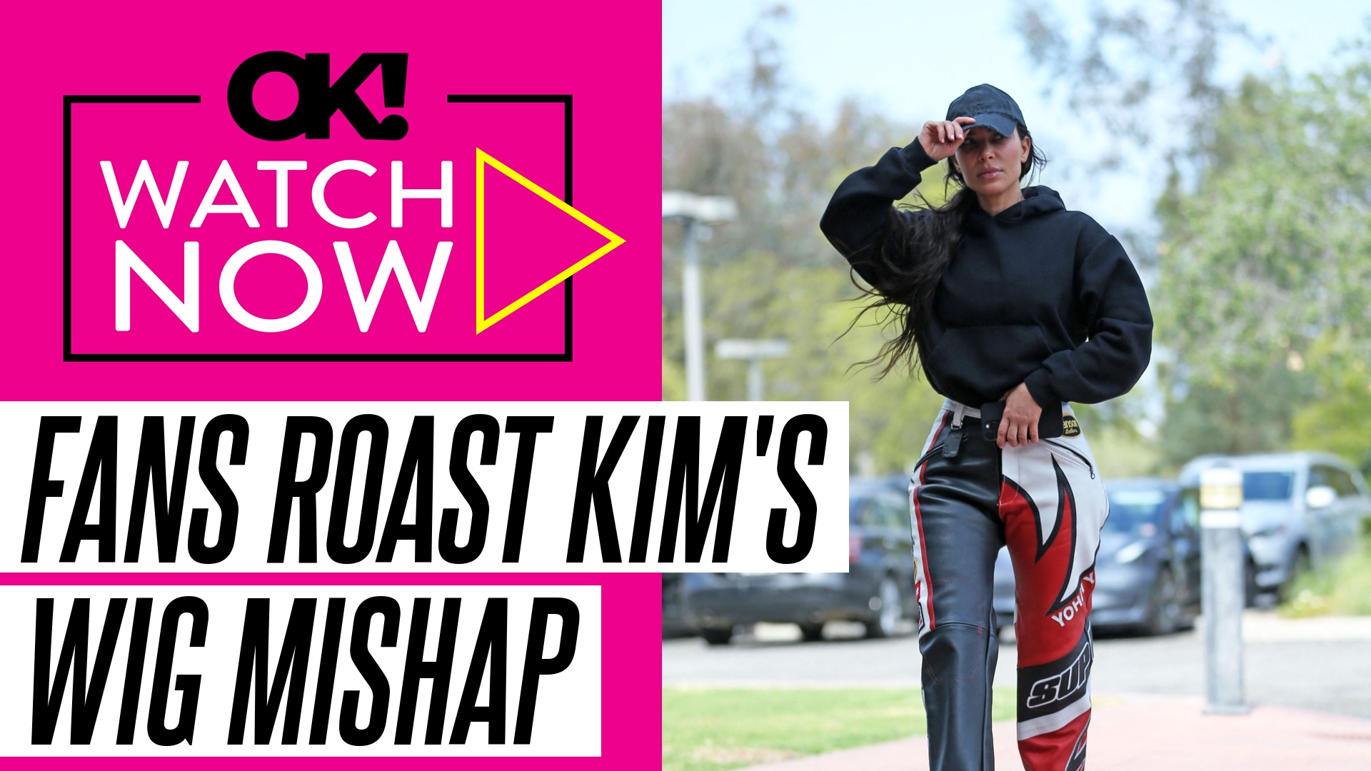'Video thumbnail for Kim Kardashian Roasted by Fans for Wig Falling Off in SKIMS Photoshoot: It's 'Halfway on Your Head''