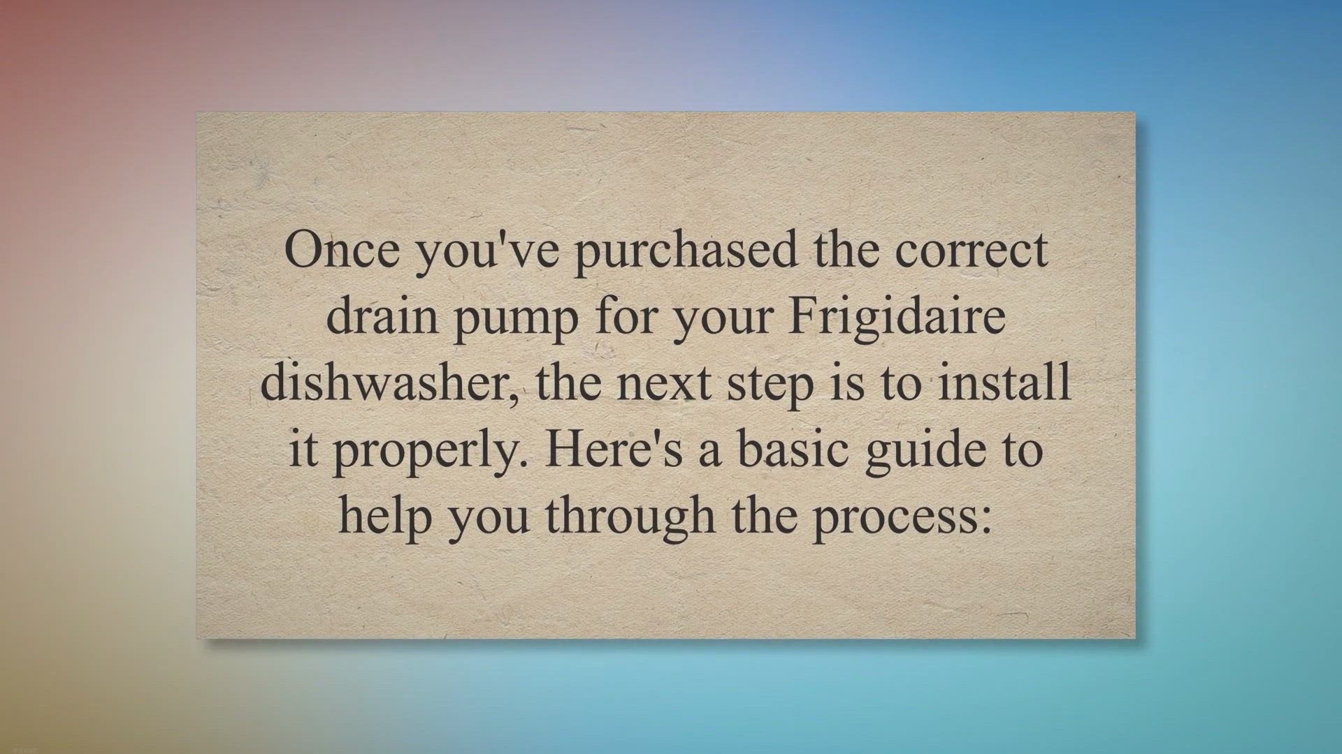 Video thumbnail for How To Replace Drain Pump Compatible With Frigidaire Dishwasher?