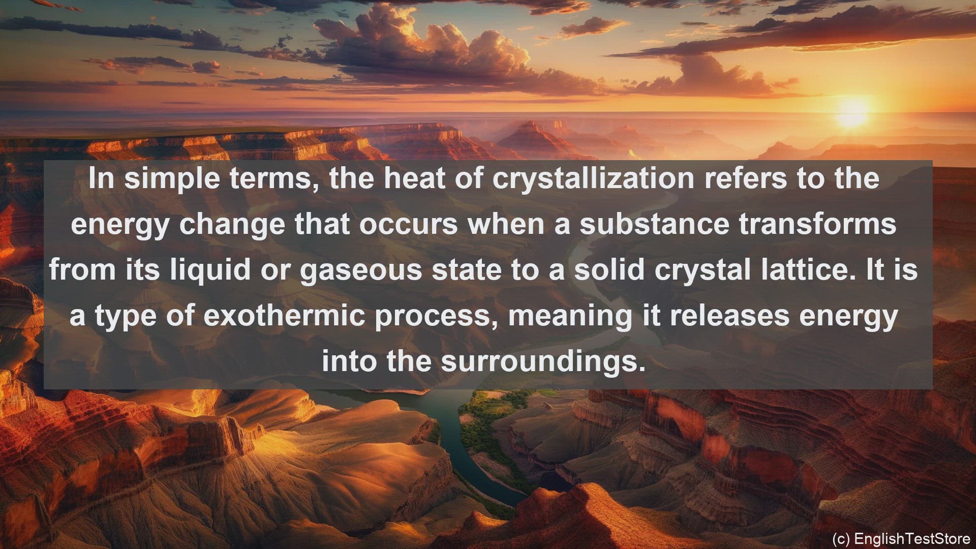 'Video thumbnail for Heat of crystallization in science  definition and examples'