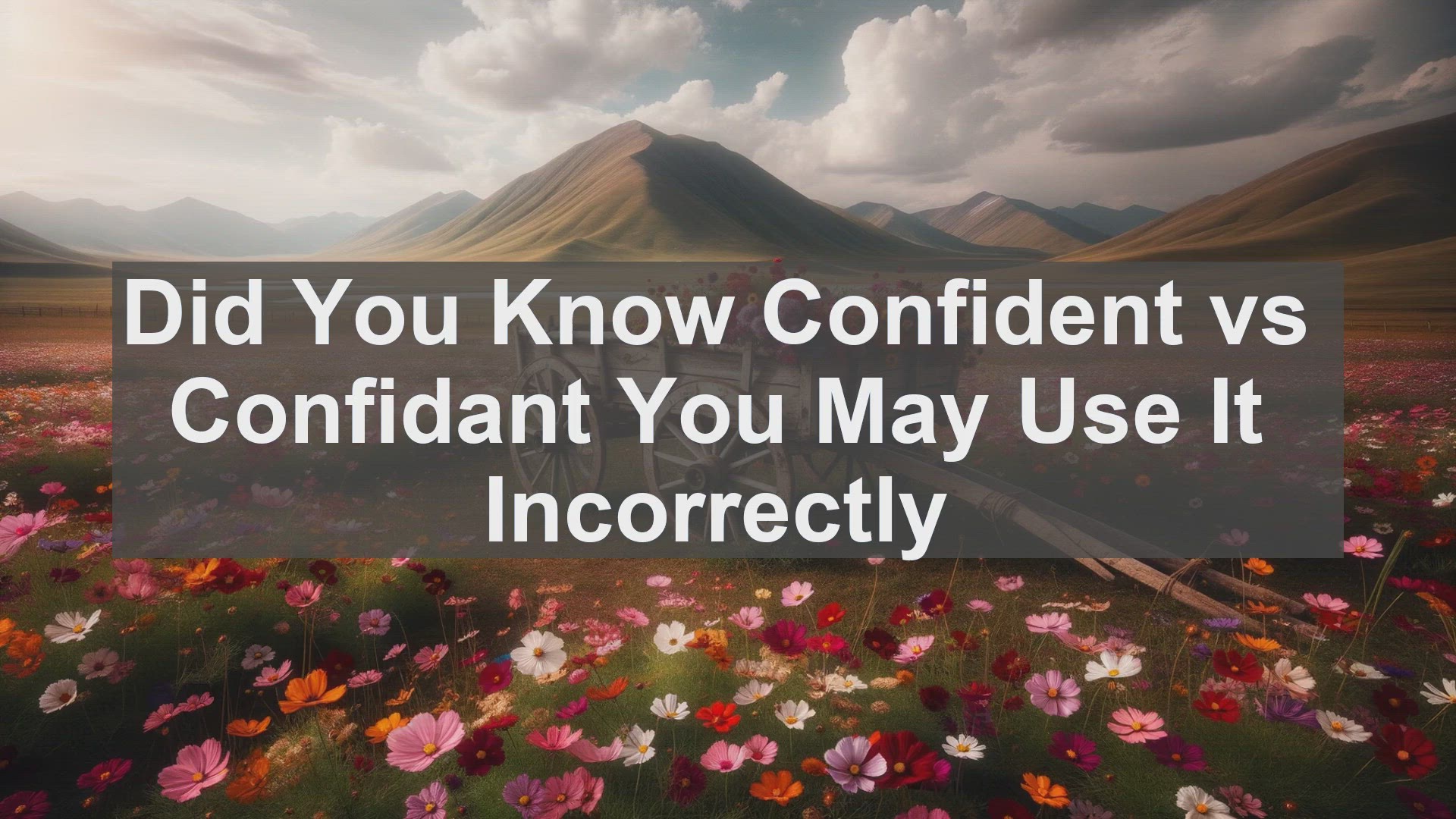 'Video thumbnail for Did You Know Confident vs Confidant You May Use It Incorrectly '