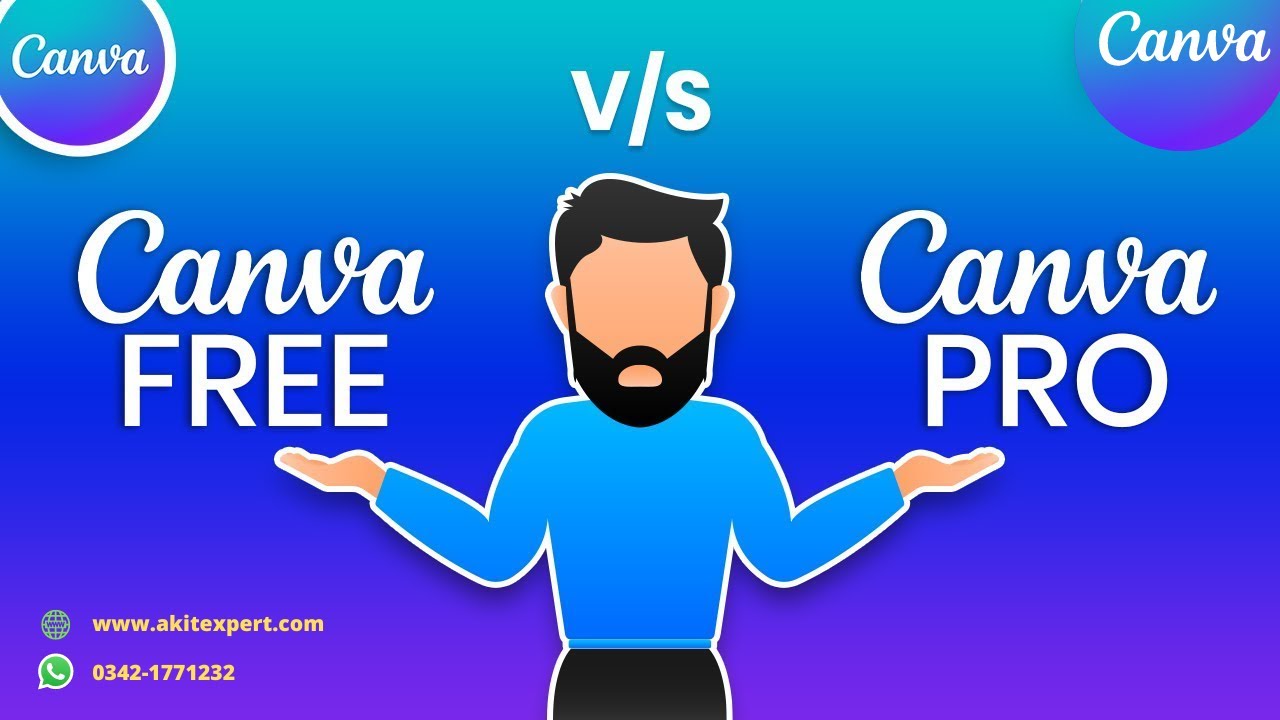 'Video thumbnail for Canva Free VS Pro difference - Canva Course - Tutorial no 1'