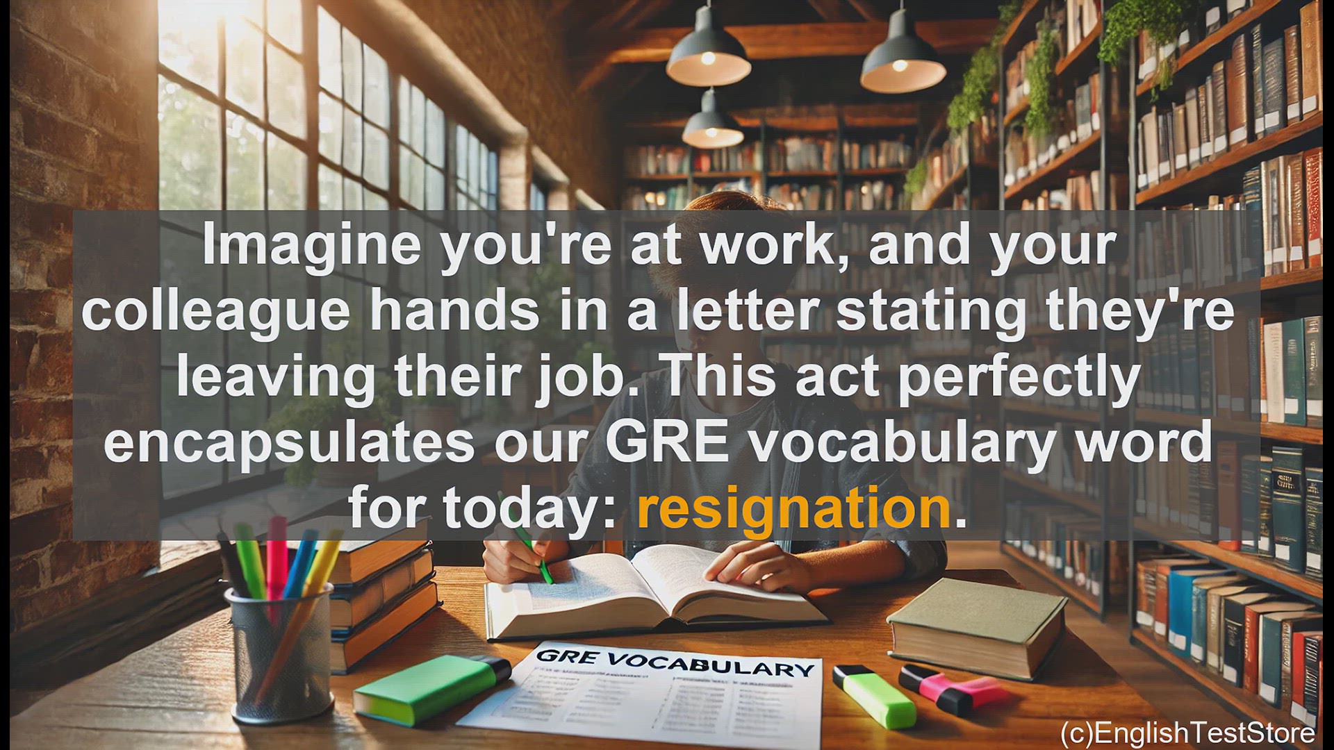 'Video thumbnail for GRE Vocabulary Lesson: Understanding Resignation - A Key GRE Vocabulary Word'
