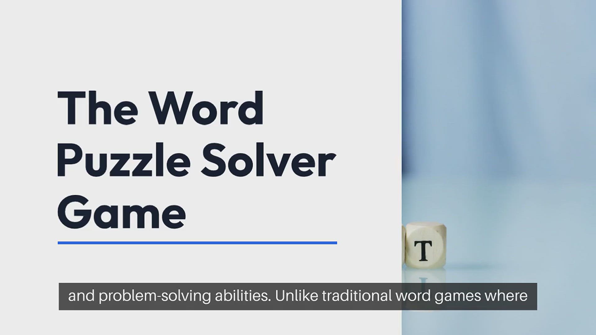 Video thumbnail for Word Puzzle Solver Game