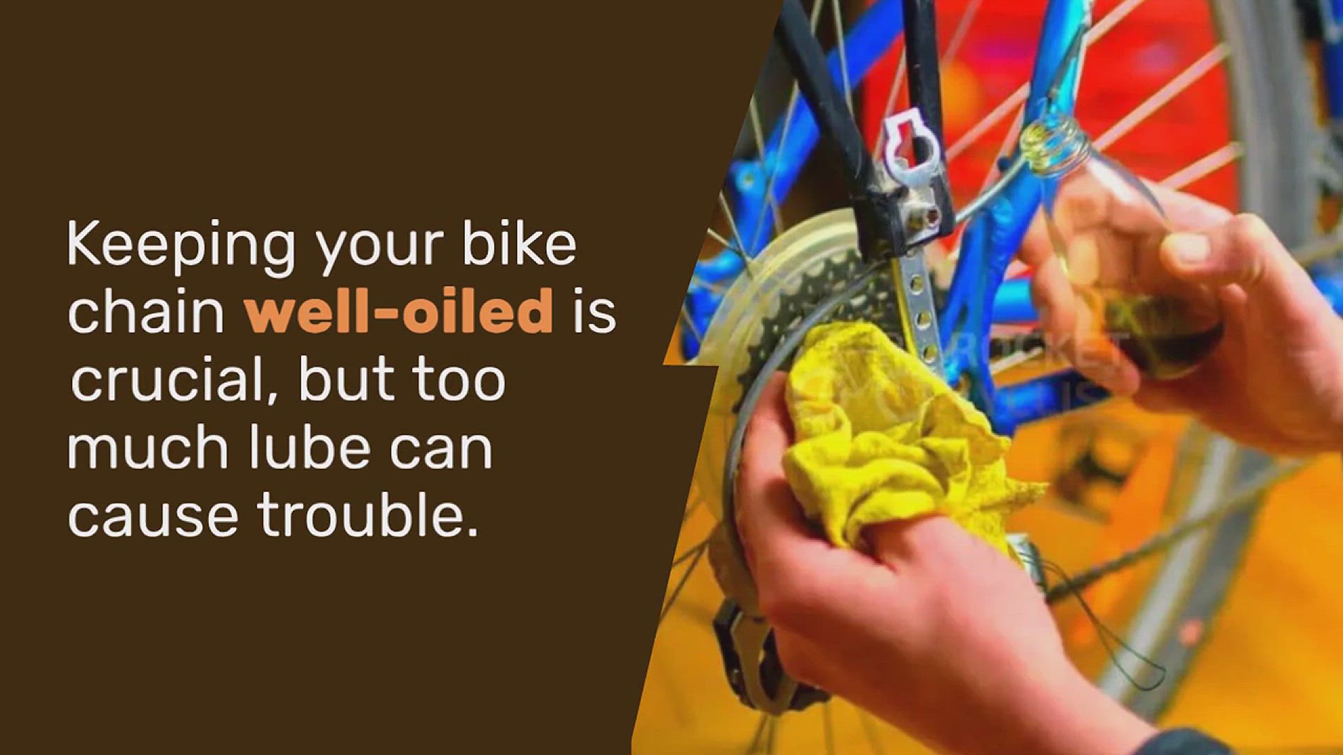 'Video thumbnail for What happens if you put too much lube on a bike chain?'