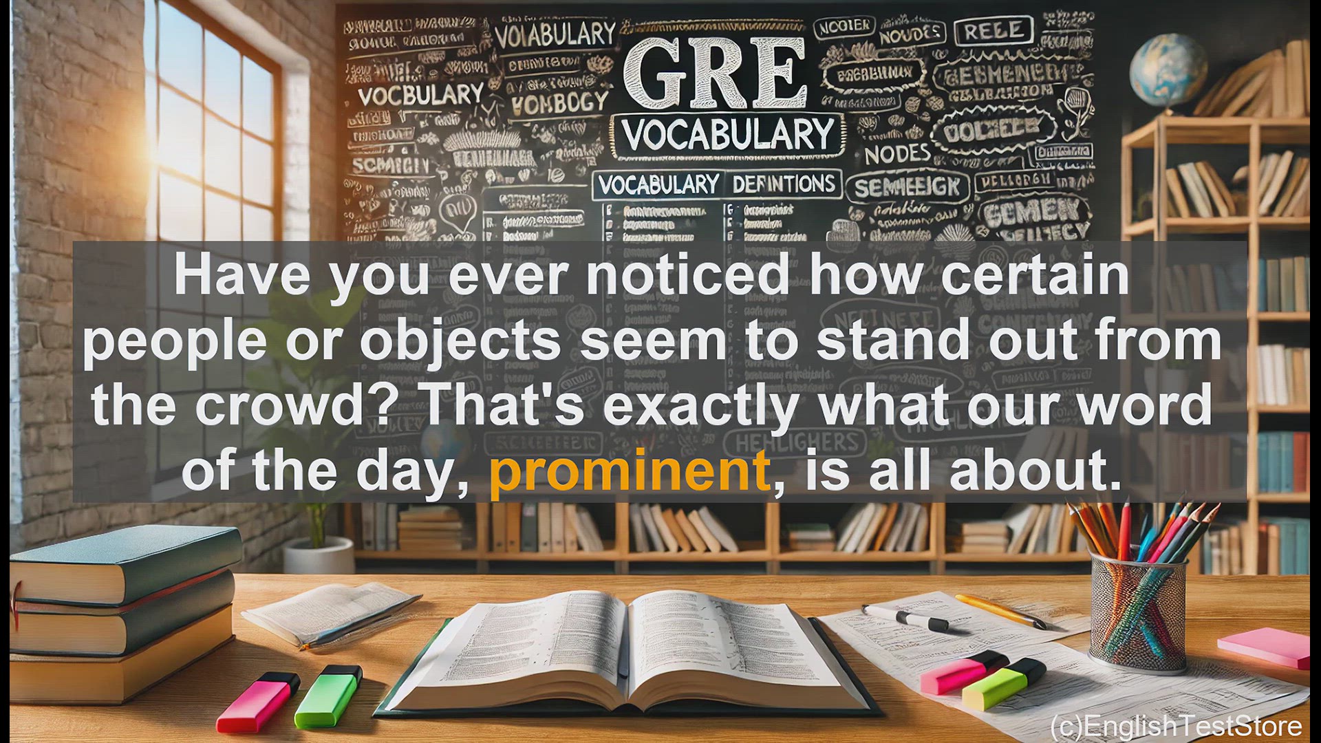 'Video thumbnail for GRE Vocabulary Lesson: Understanding 'Prominent' - A Key GRE Vocabulary Word'