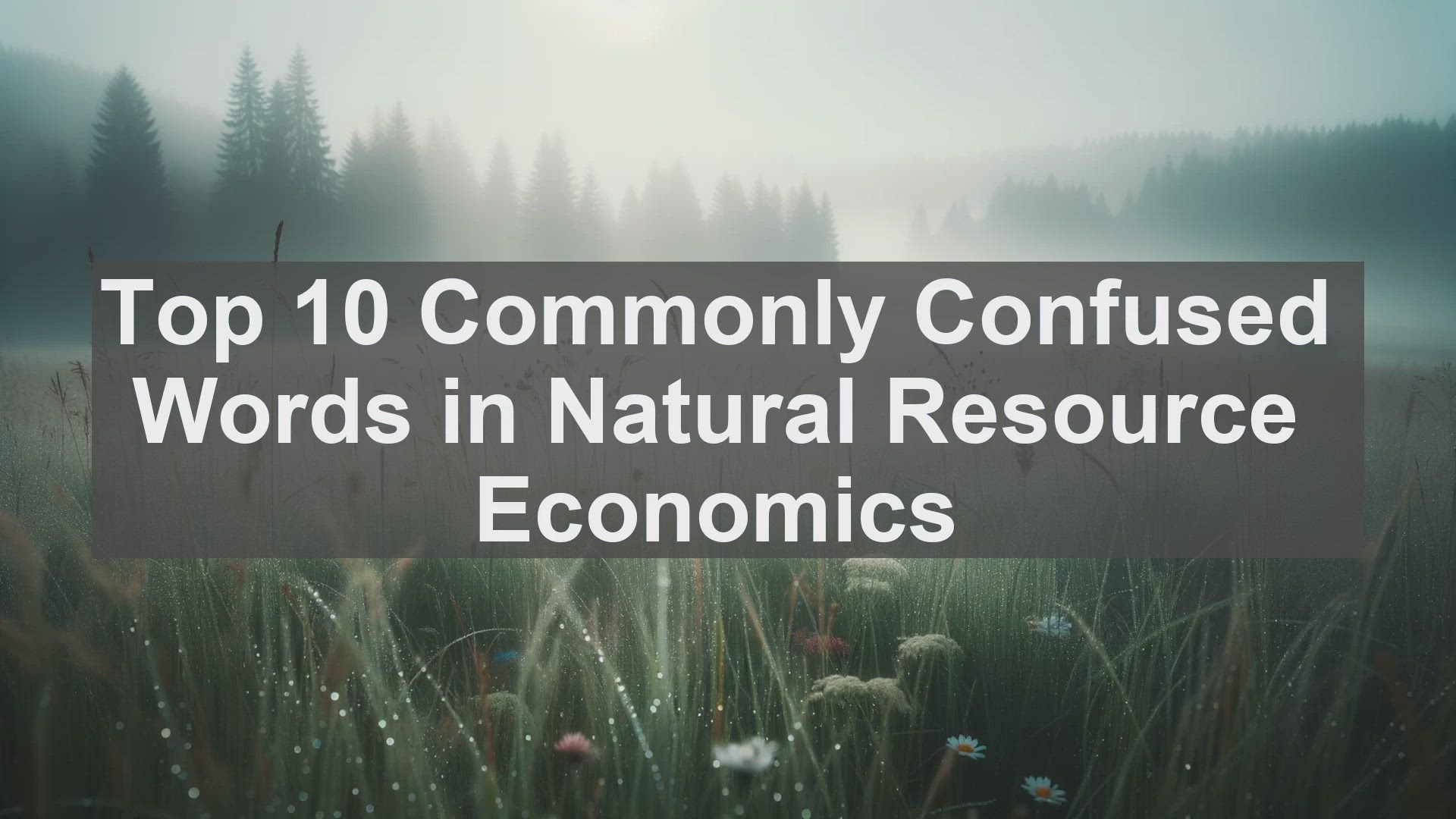 'Video thumbnail for Top 10 Commonly Confused Words in Natural Resource Economics'