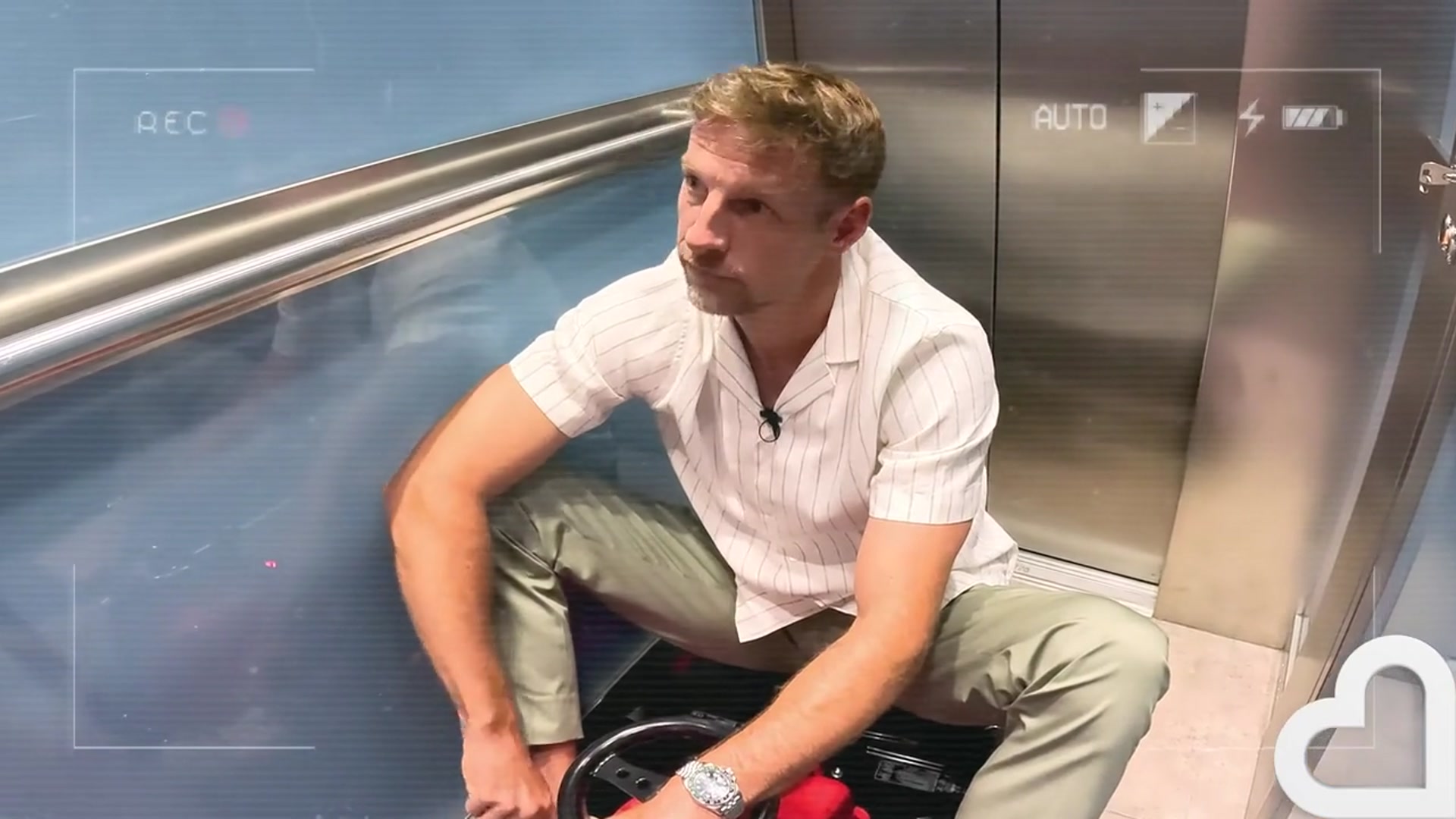 'Video thumbnail for F1's Jenson Button races Amanda Holden on our mini Go Kart track'