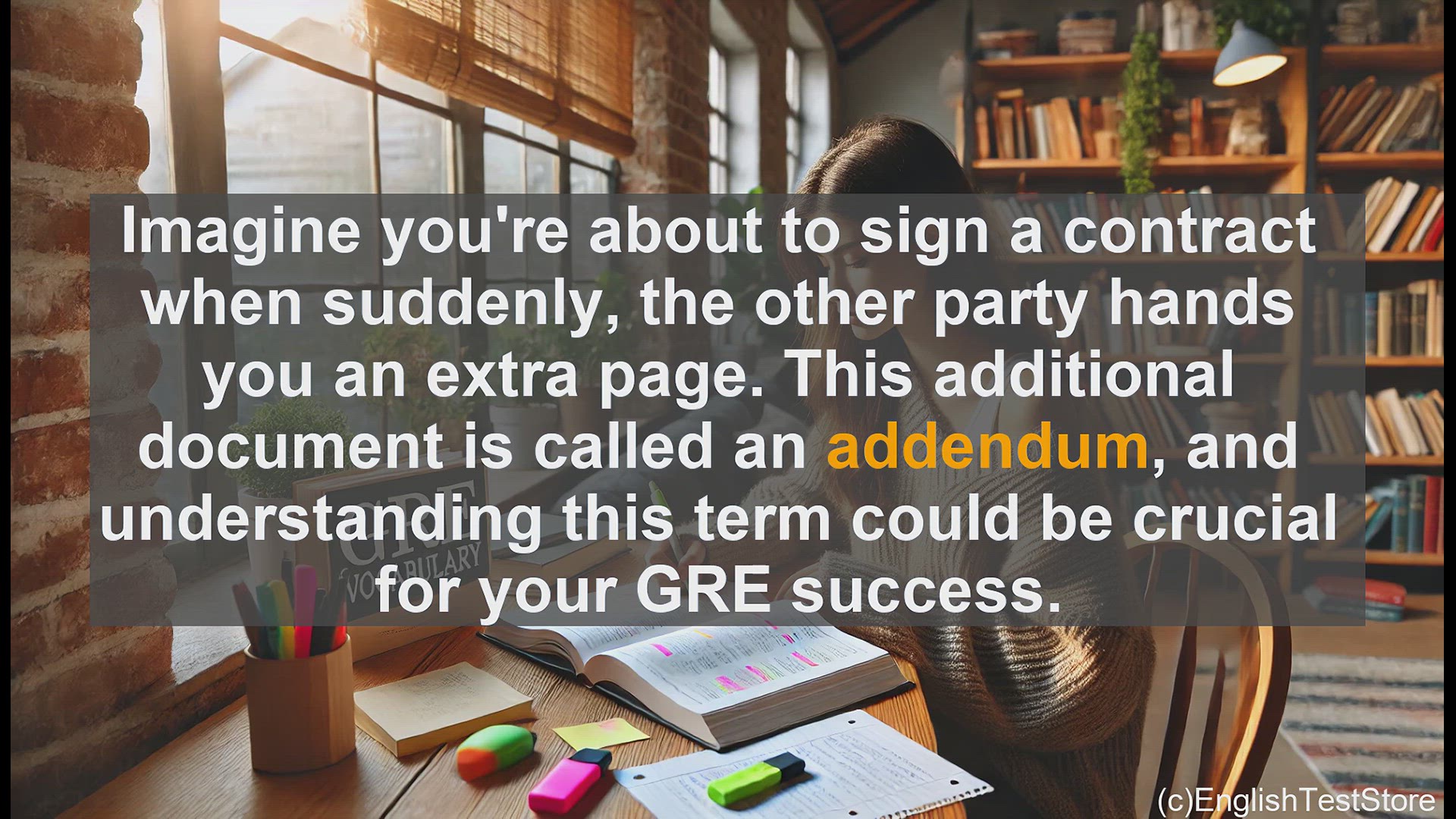 'Video thumbnail for GRE Vocabulary Lesson: Understanding Addendum - A Key Concept for GRE Success'