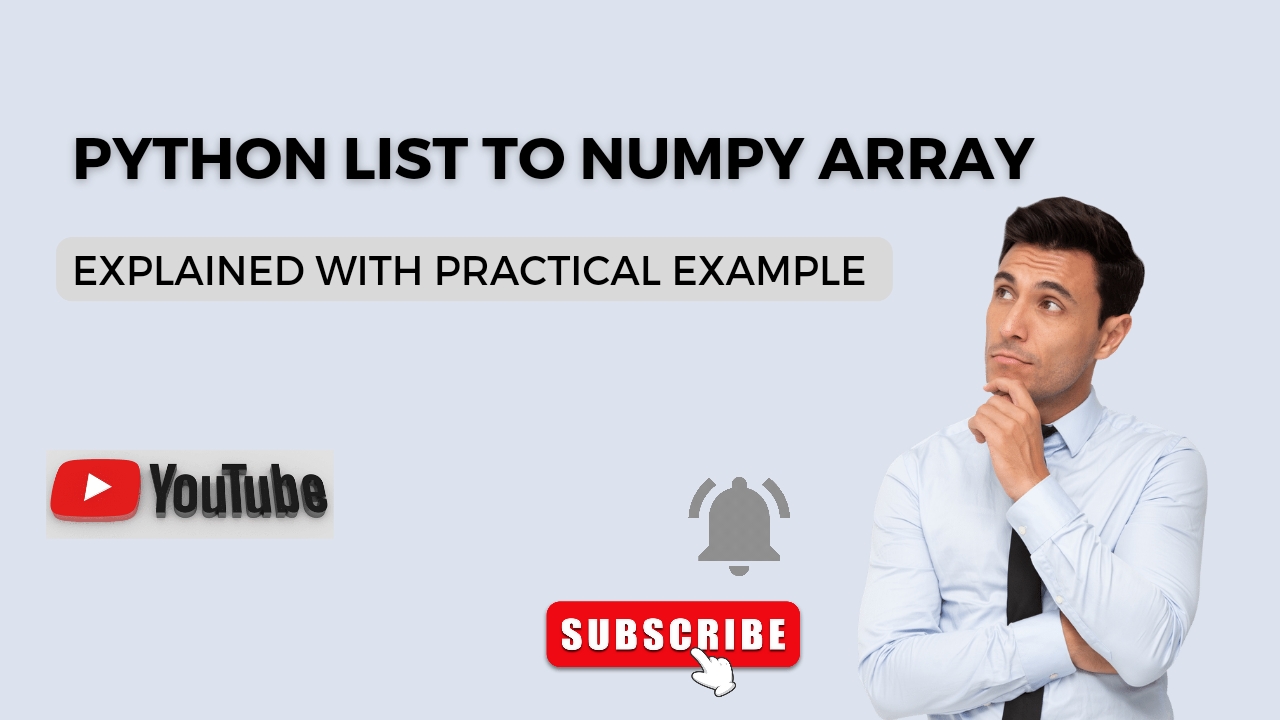 'Video thumbnail for How to Convert Python List to NumPy Array - Python Tutorial for Beginners'