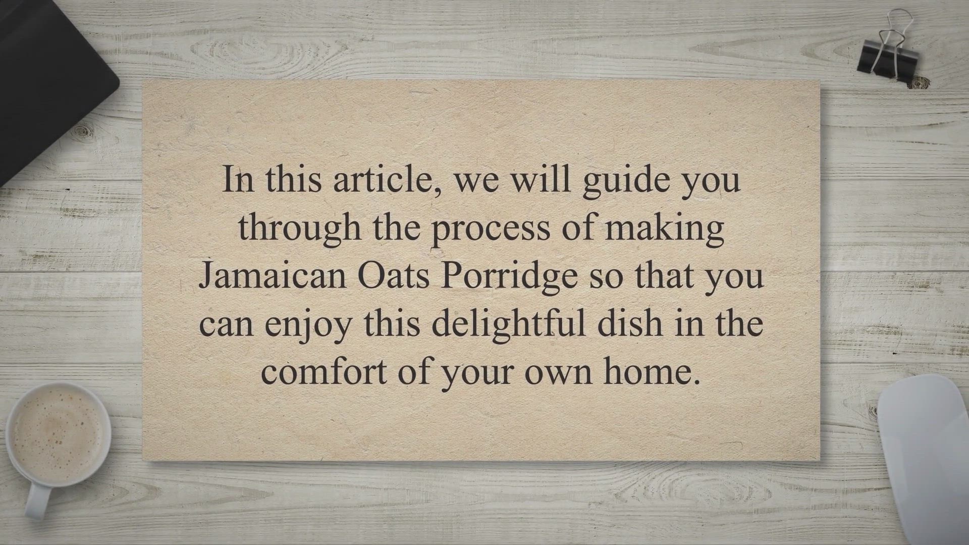 Jamaican Oats porridge recipe