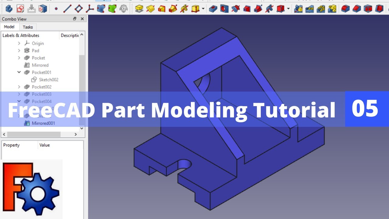 'Video thumbnail for FreeCAD Part Modeling Tutorial 05 | FreeCAD Tutorial | FreeCAD Beginner Tutorial | Mechnexus |'