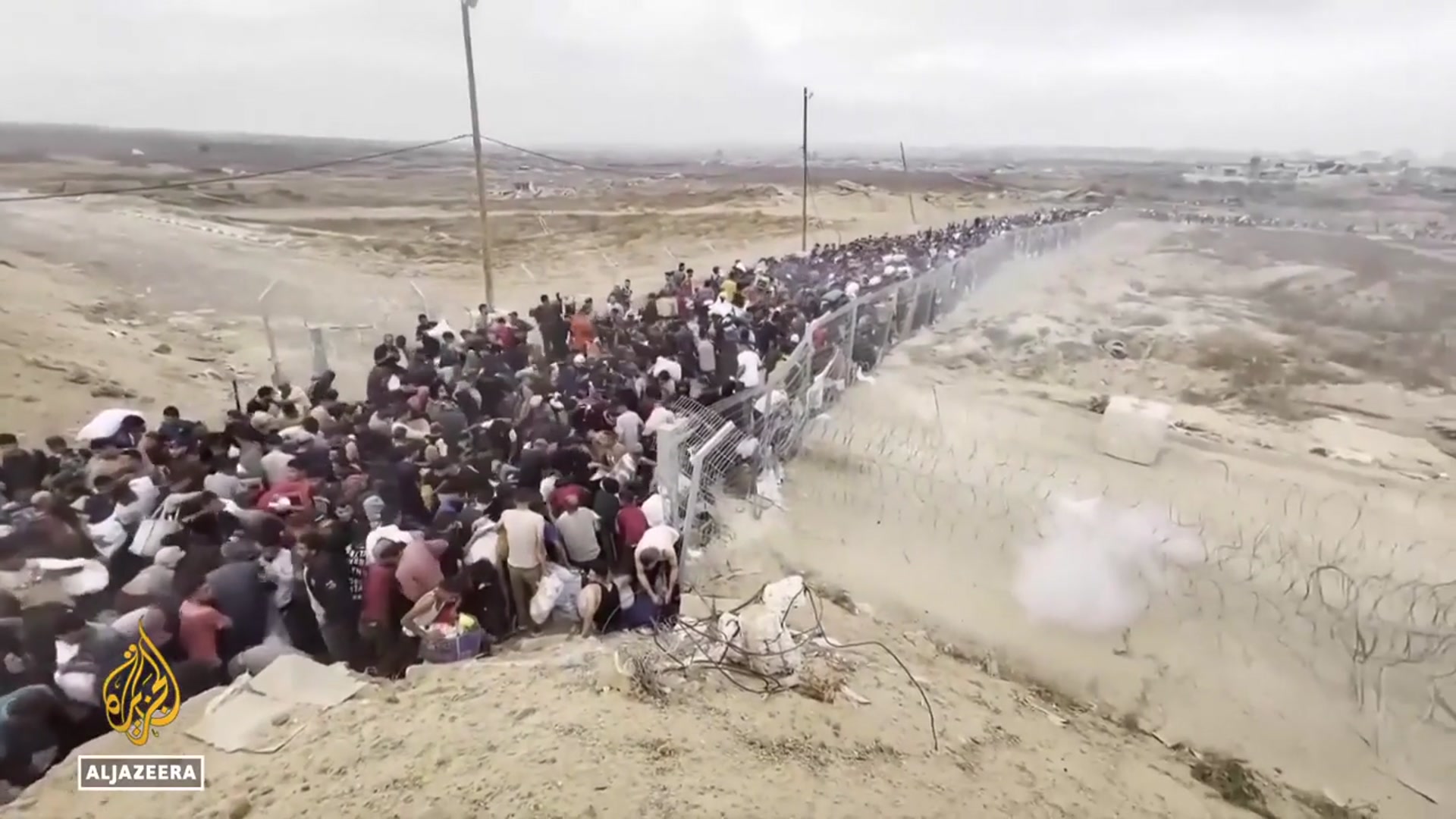 'Video thumbnail for Palestinians shot at Gaza food sites run by US- and Israel-backed aid group: AP report'