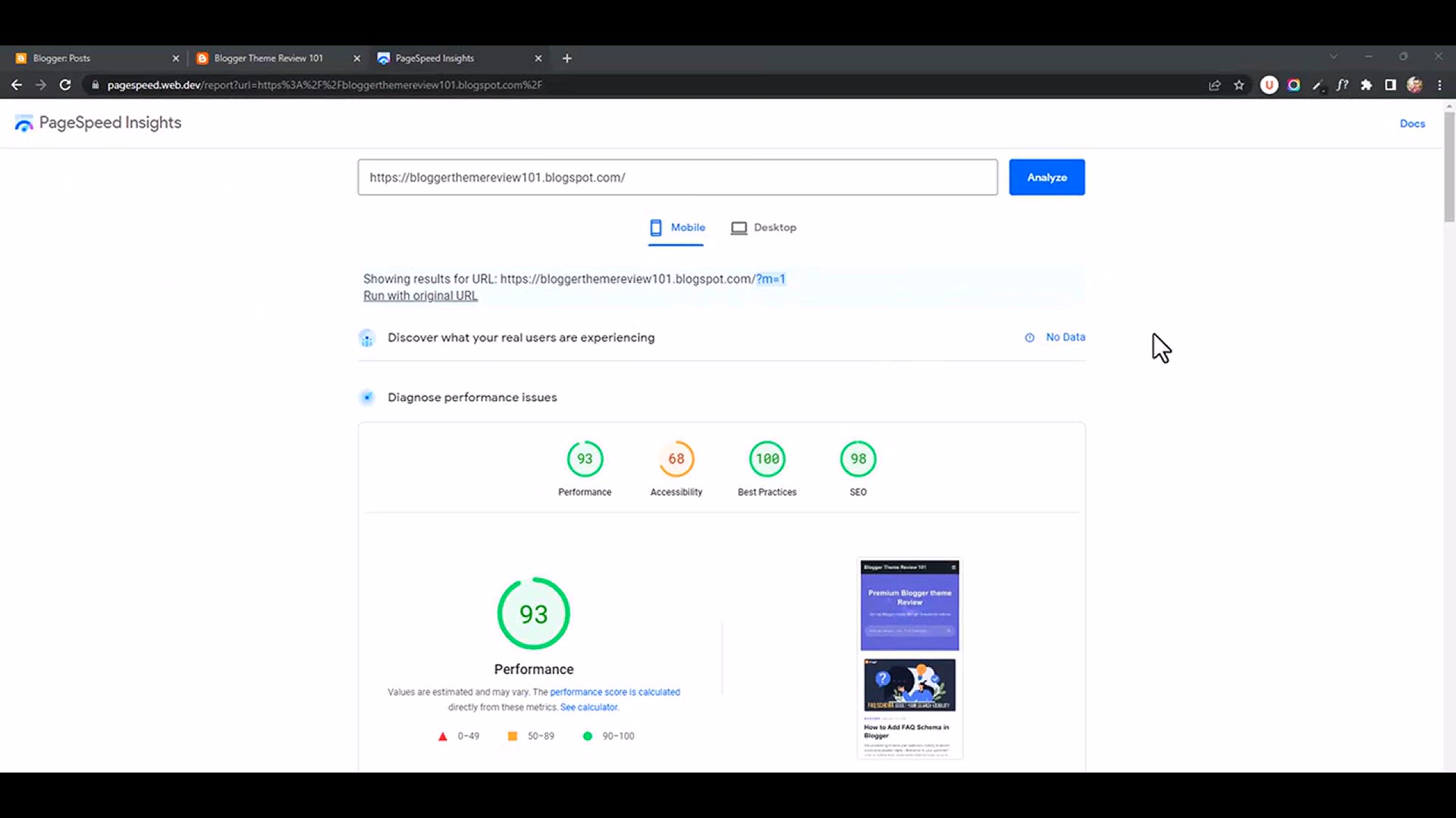 'Video thumbnail for Fix [user-scalable=_no_ ] is used in the meta viewport element _ Page Speed Insight _ Blogger'