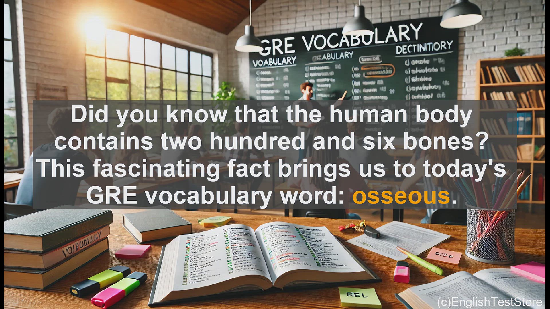 'Video thumbnail for GRE Vocabulary Lesson: The Fascinating World of Osseous Structures'