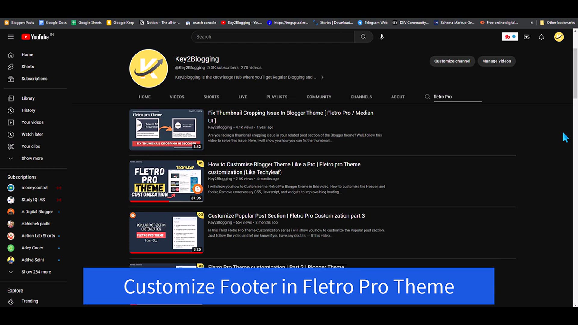 'Video thumbnail for Customize Footer In Blogger _ Fletro Pro Theme Customization (Part - 04)'
