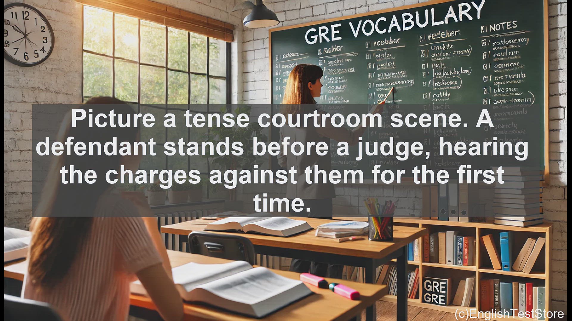 'Video thumbnail for GRE Vocabulary Lesson: The Formal Accusation - Understanding the Legal Term 'Arraign''