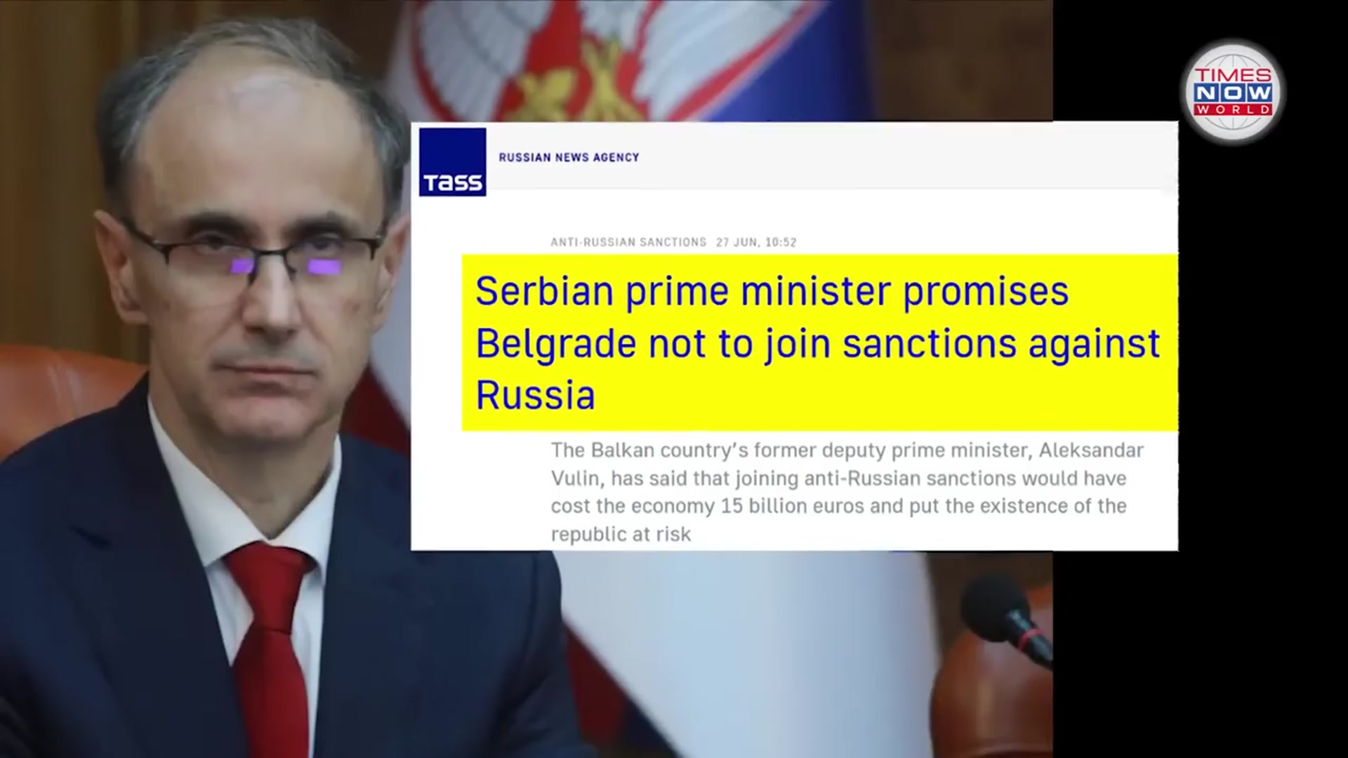 'Video thumbnail for Serbia Joins Fico and Orban in Defying Brussels Over Russia Sanctions! | Times Now World'