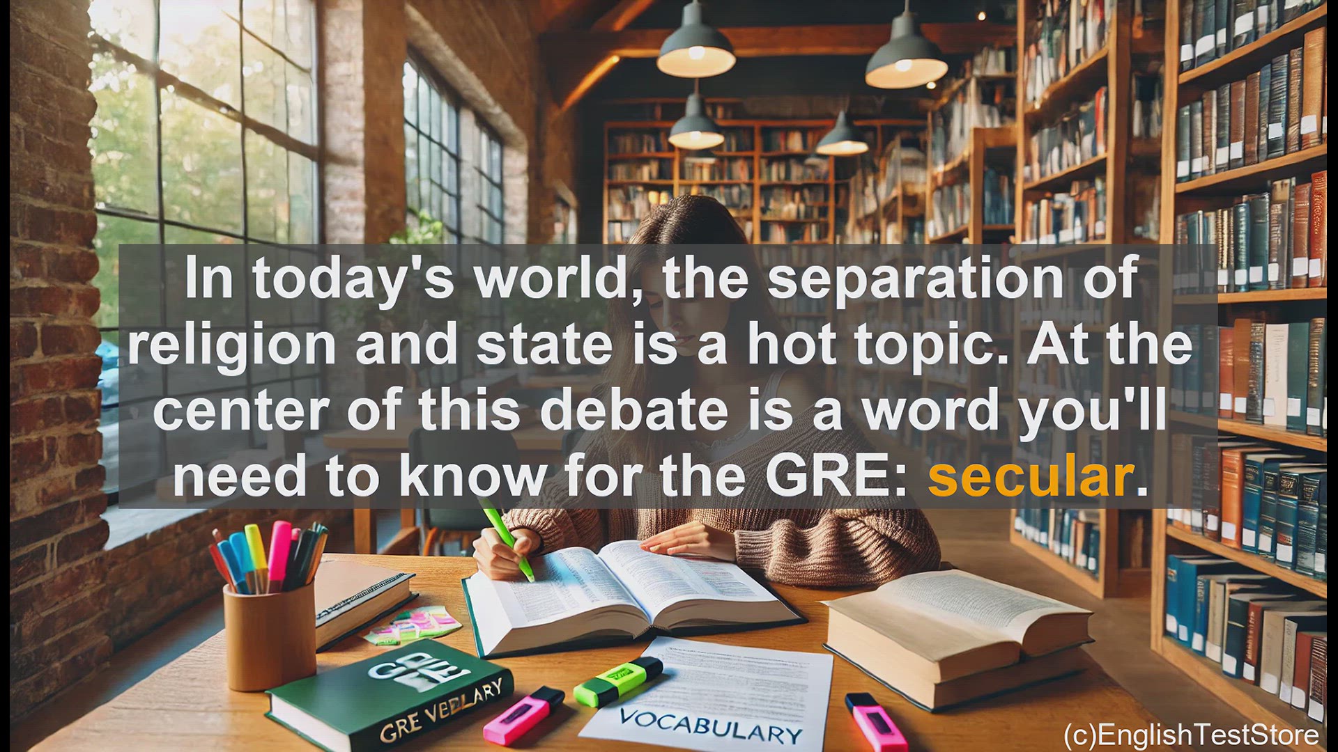 'Video thumbnail for GRE Vocabulary Lesson: Understanding the Meaning and Implications of 'Secular''